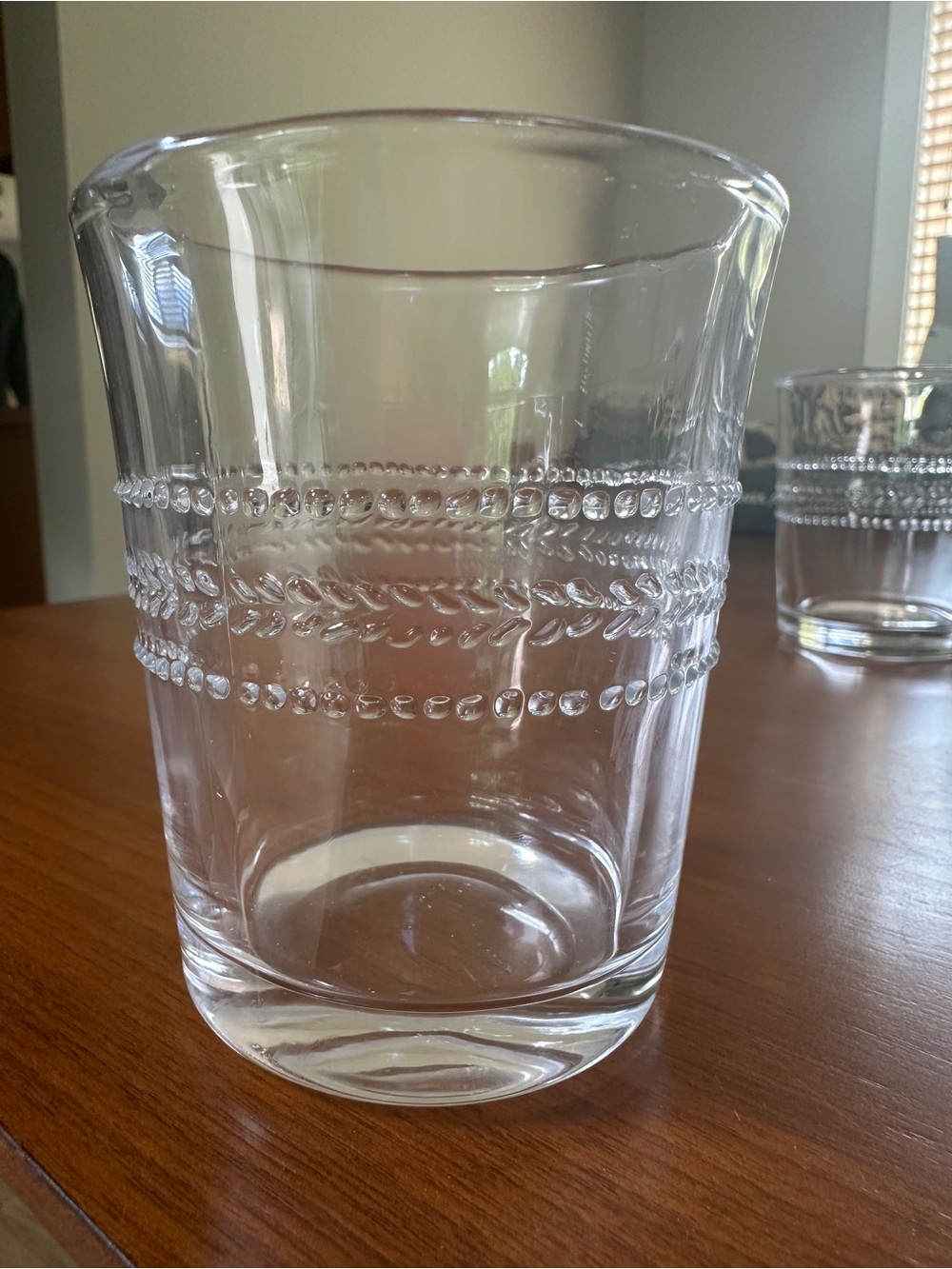 Hearth & Hand by magnolia Clear Decorative  8oz Glass Tumbler with Beaded Band - Picture 2 of 11